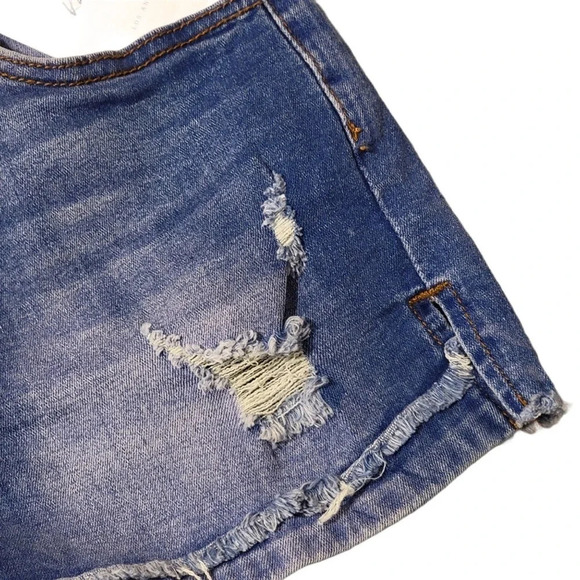 KANCAN Women's Regular Distressed Mid Rise KC11143ML Jean Shorts Size 25 - Picture 11 of 16